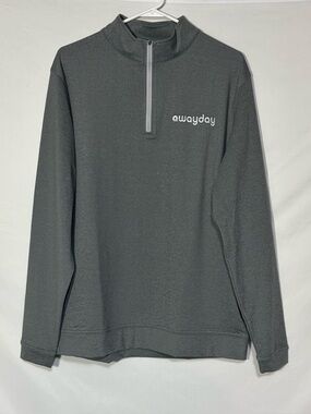 Peter Millar Smoke Gray Quarter Zip Pullover ME0EK40B Size L